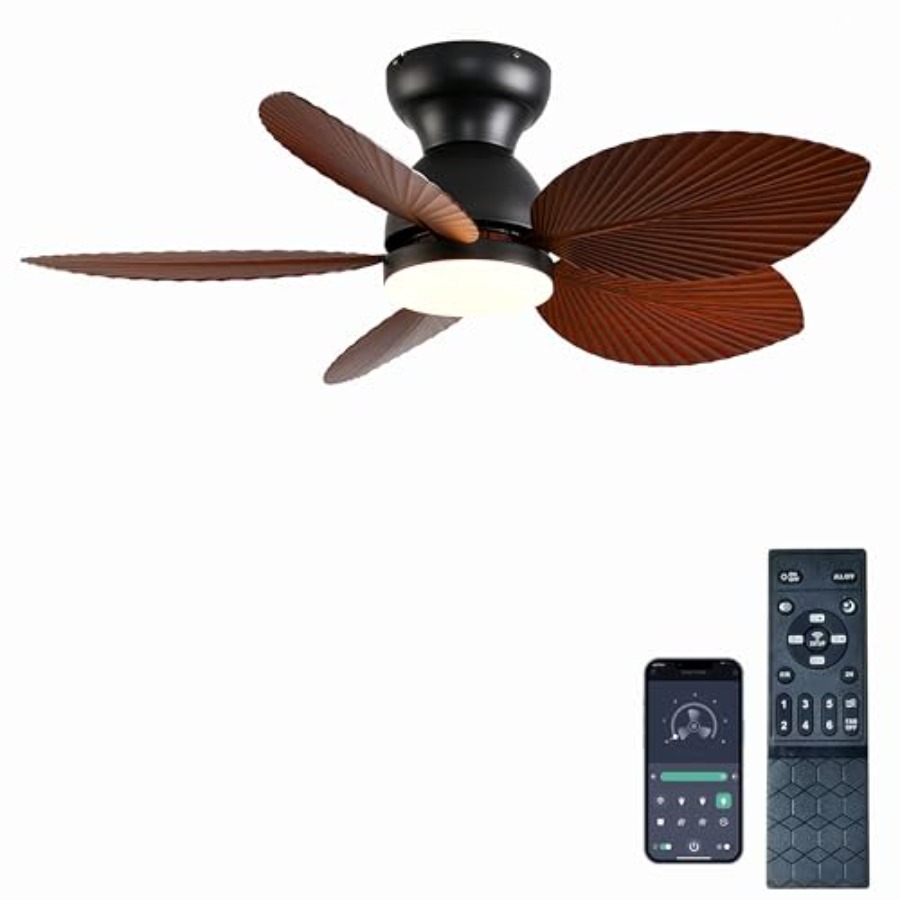 Ceiling Fan Mount - Tropical Ceiling Fans with Light 38-inch