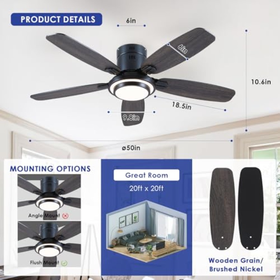 Low Profile Ceiling Fans with  – обзор и цена Ceiling Fan Mount