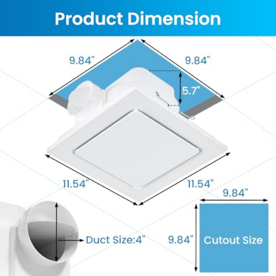 Bathroom Exhaust Fan, Quiet Ba – обзор и цена Ceiling Fan Mount